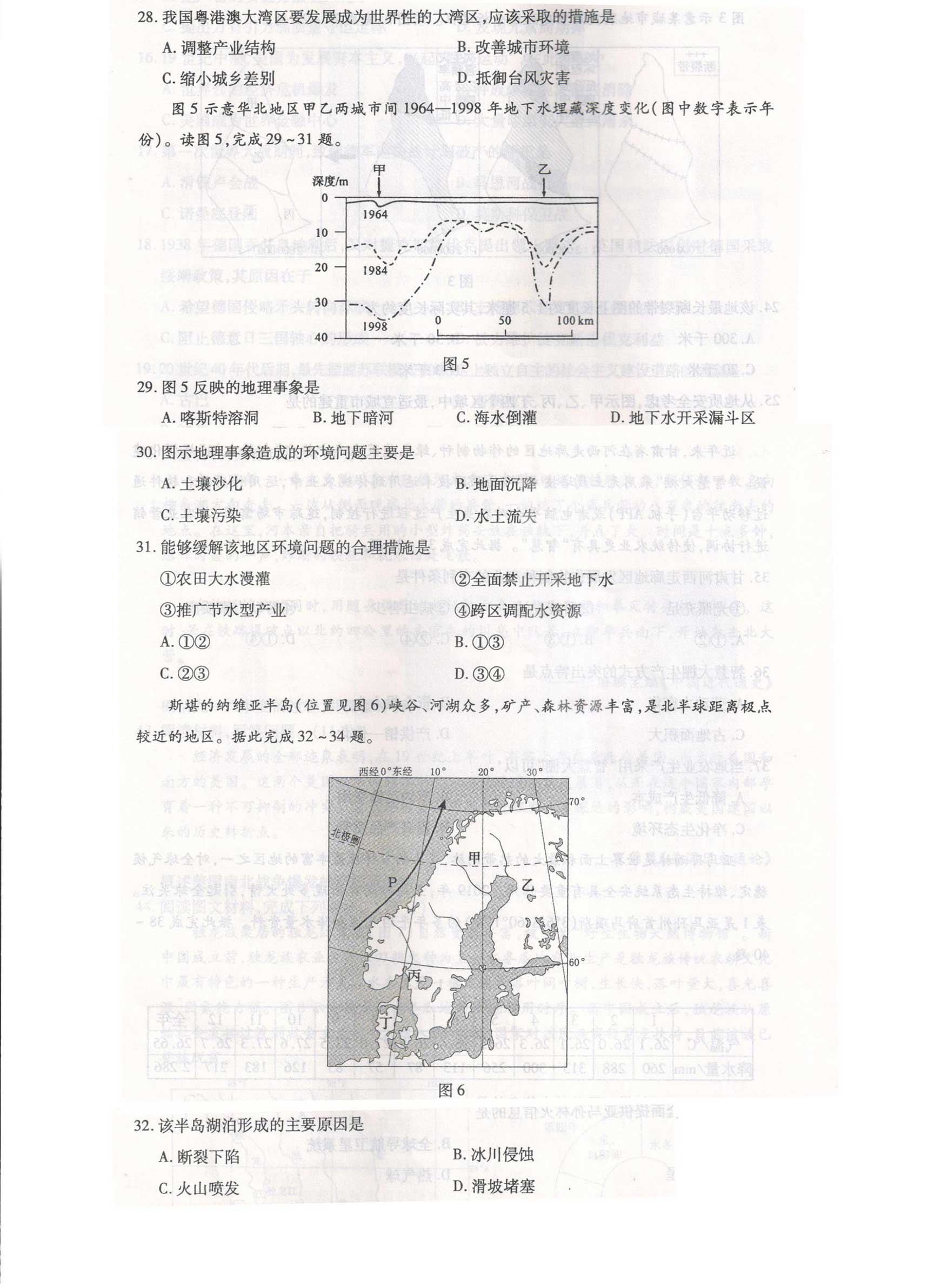 2019年新疆成人高考高起点《史地综合》真题及答案