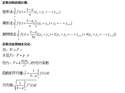 2020年江苏成人高考专升本高等数学（二）定积分考点