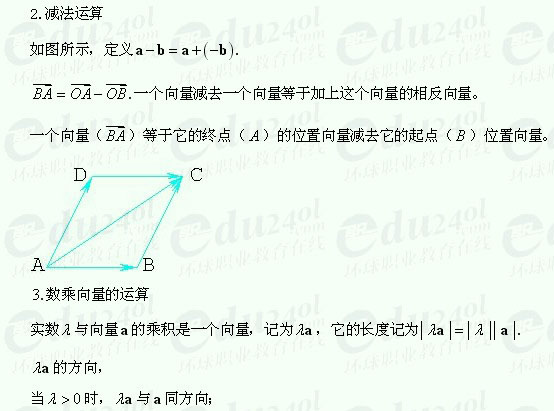 【江苏成人高考】复习资料理科数学--向量的概念