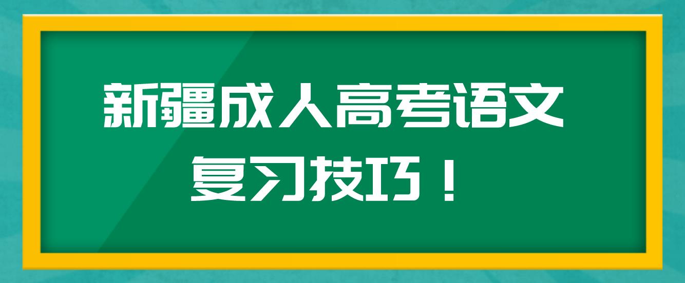 新疆成人高考语文复习技巧！