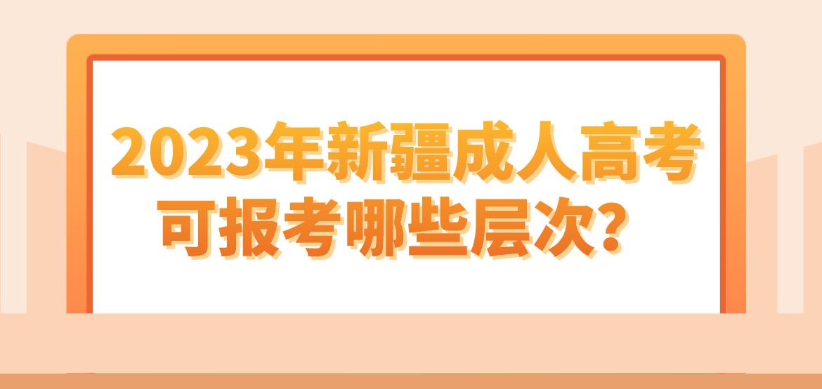 2023年新疆成人高考可报考哪些层次？