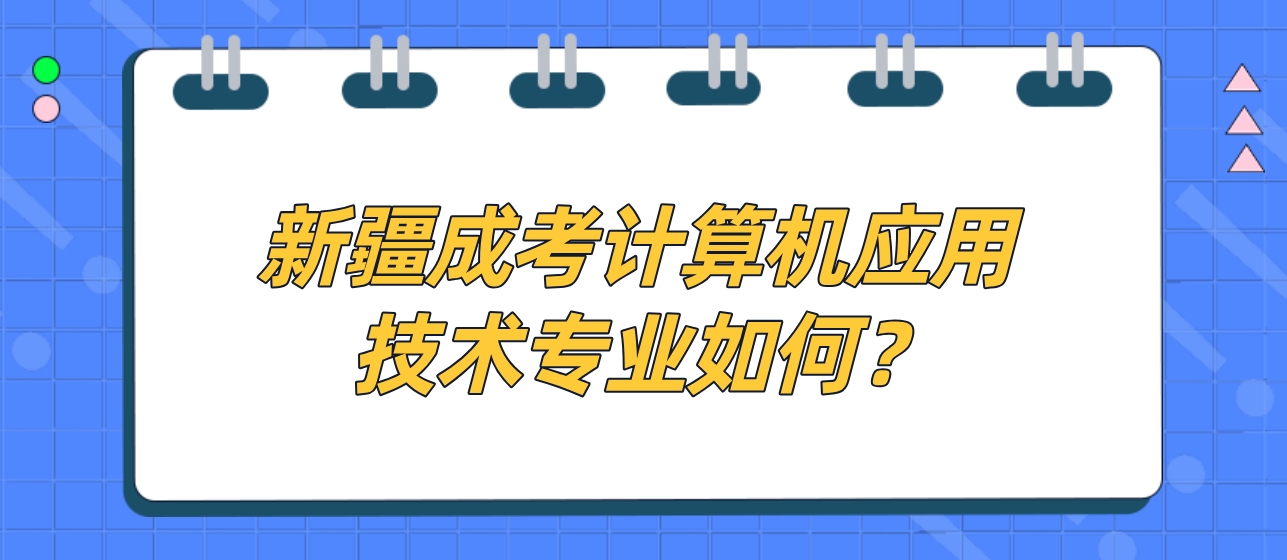 新疆成考计算机应用技术专业如何？