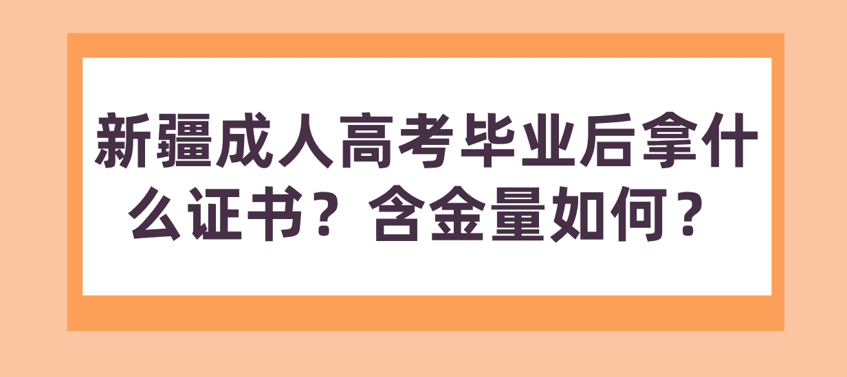 新疆成人高考毕业后拿什么证书？含金量如何？