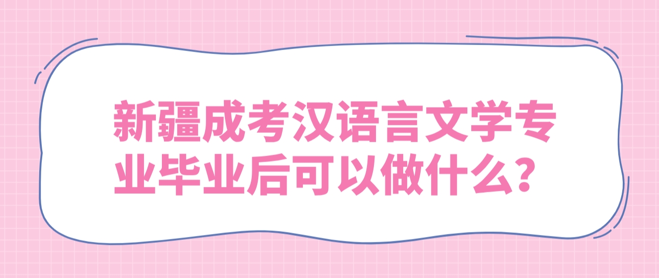 新疆成考汉语言文学专业毕业后可以做什么？