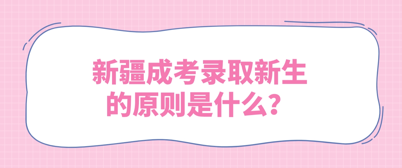 新疆成考录取新生的原则是什么？