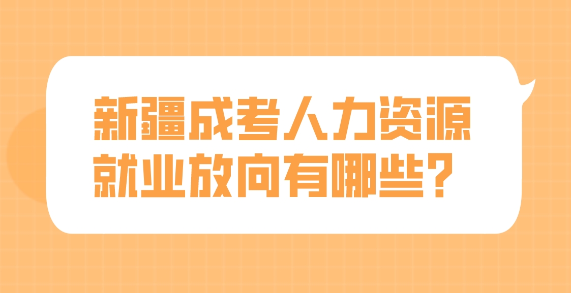 新疆成考人力资源就业放向有哪些？