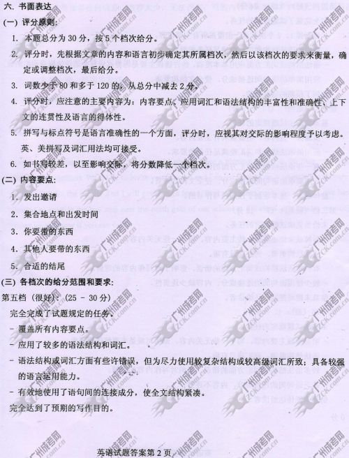 新疆成人高考2014年统一考试英语真题A卷参考答案