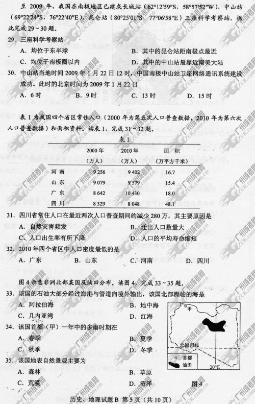 新疆成人高考2014年统一考试文科综合真题B卷