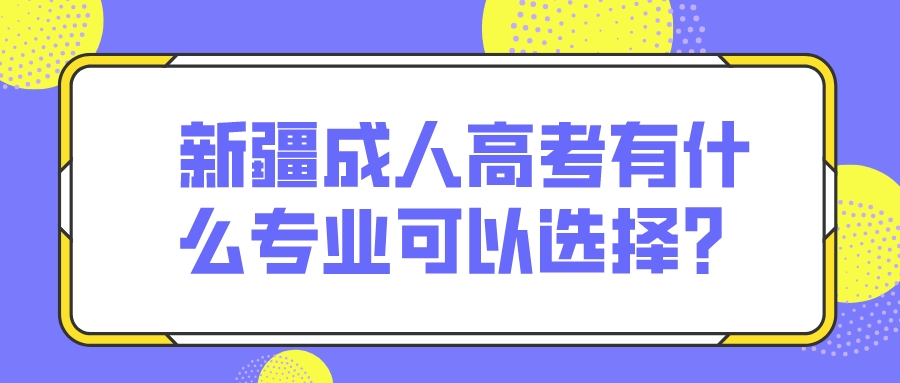 新疆成人高考有什么专业可以选择？