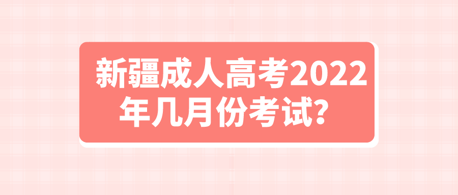 新疆成人高考2022年几月份考试？