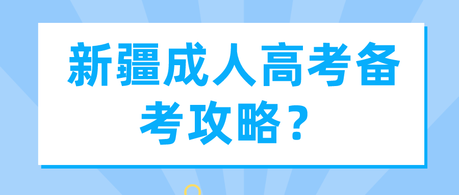 新疆成人高考备考攻略？