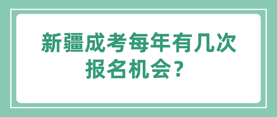 新疆成考每年有几次报名机会？