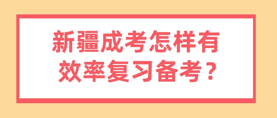 新疆成考怎样有效率复习备考？